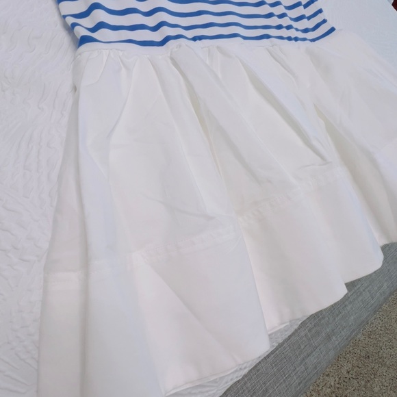 TANYA TAYLOR: Brand New Blue/White Strip Dress with pockets - Size Medium - Picture 5 of 10